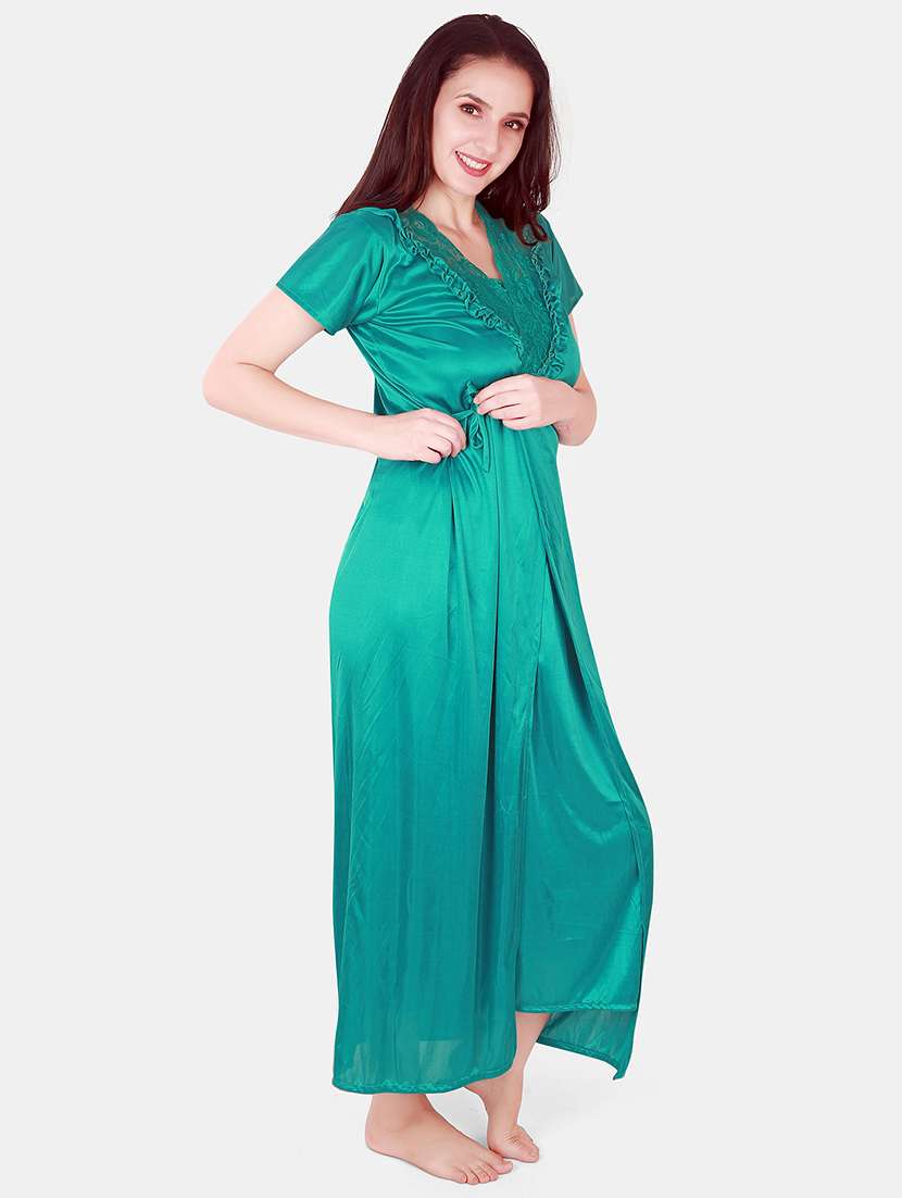 women lace detailed nighty with shrug - 21155535 - Standard Image - 3