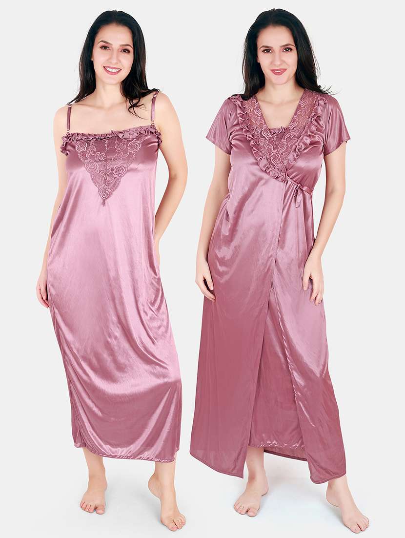 women lace detailed nighty with shrug