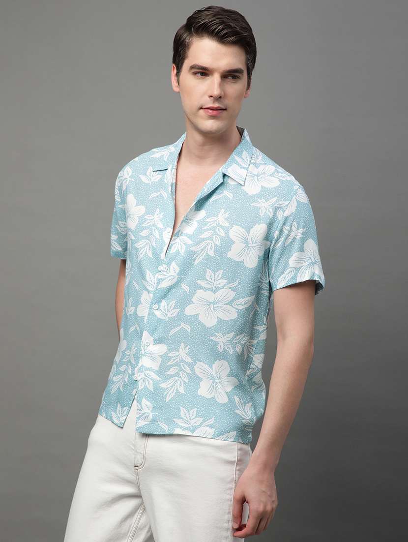 light blue rayon casual shirt - 21155987 - Standard Image - 3