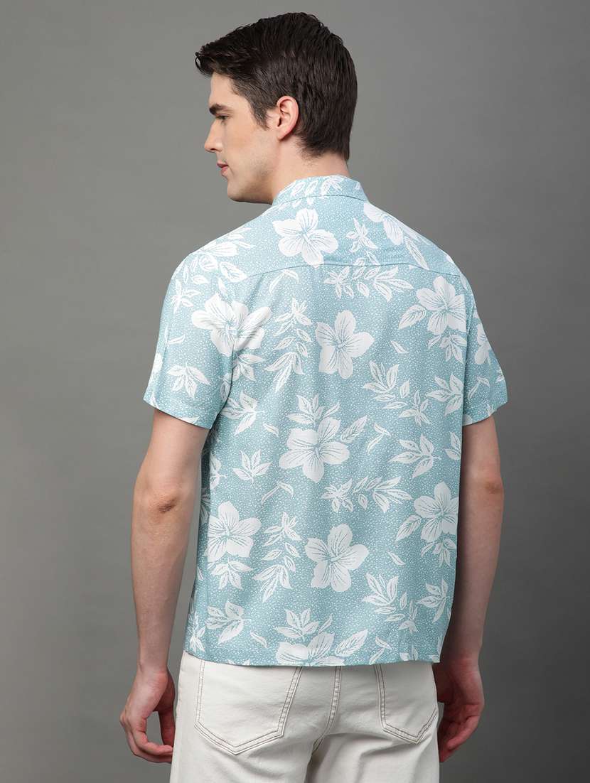 light blue rayon casual shirt - 21155987 - Standard Image - 5