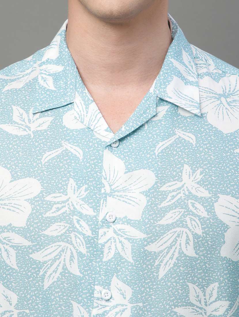 light blue rayon casual shirt - 21155987 - Standard Image - 8