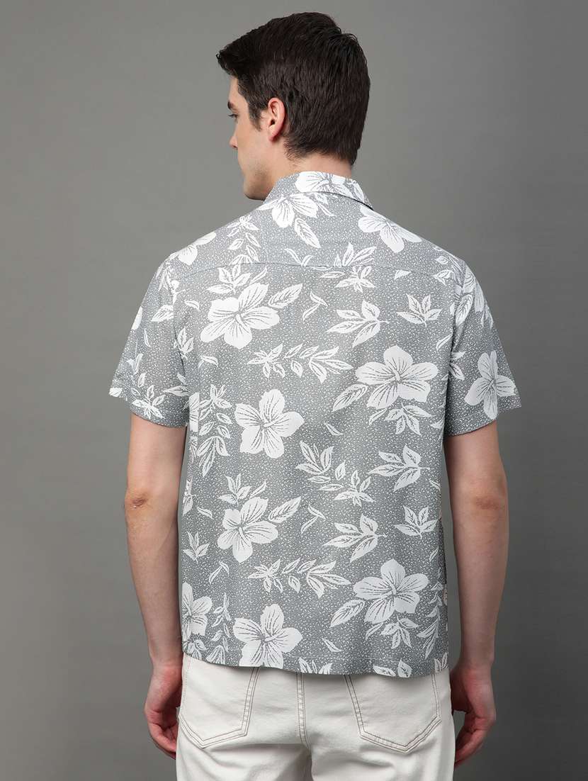 grey rayon casual shirt - 21155989 - Standard Image - 3