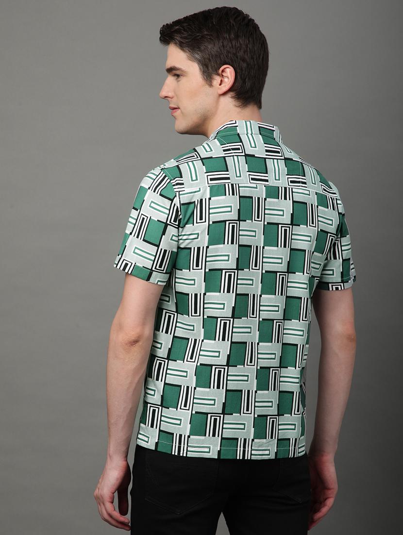 men green regular fit printed casual shirt - 21155995 - Standard Image - 3