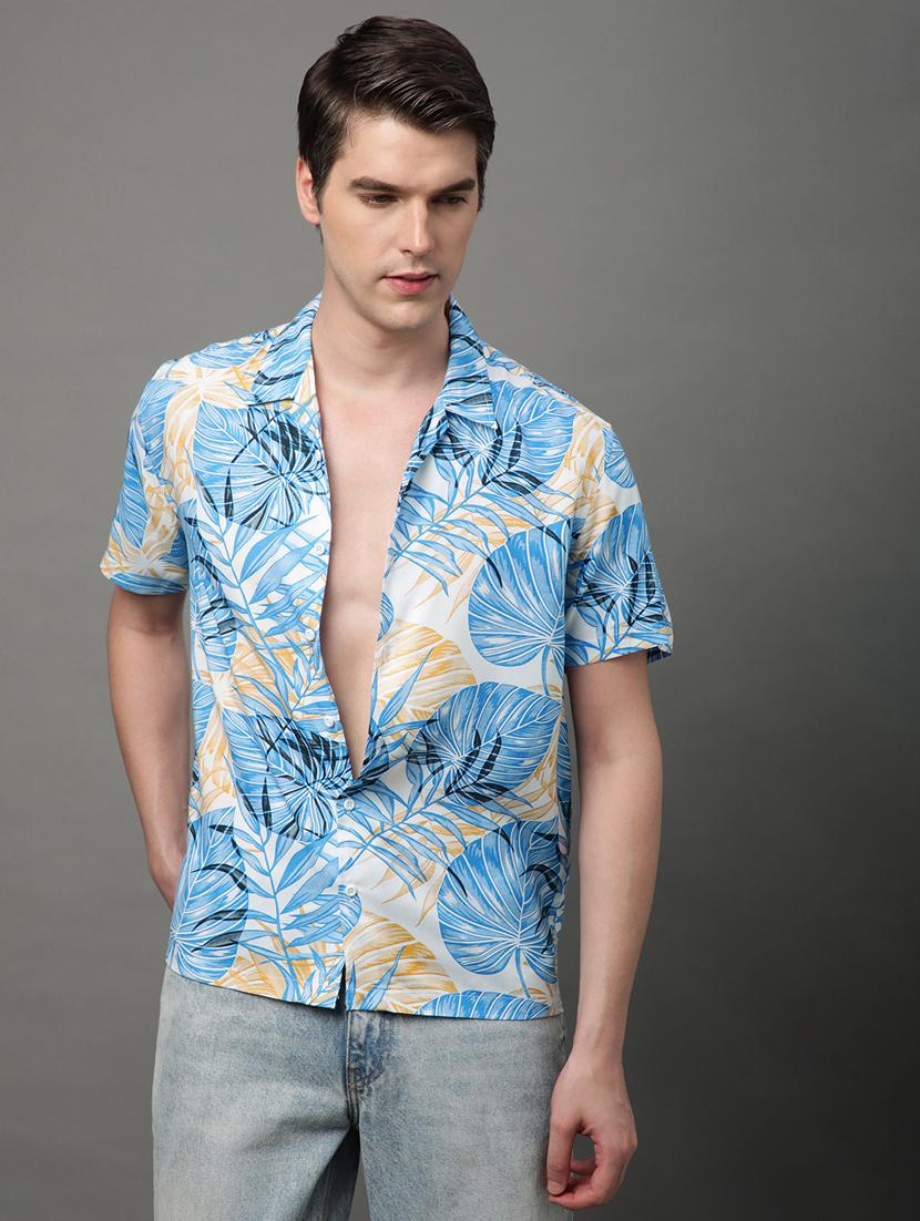 blue rayon casual shirt - 21156000 - Zoom Image - 0