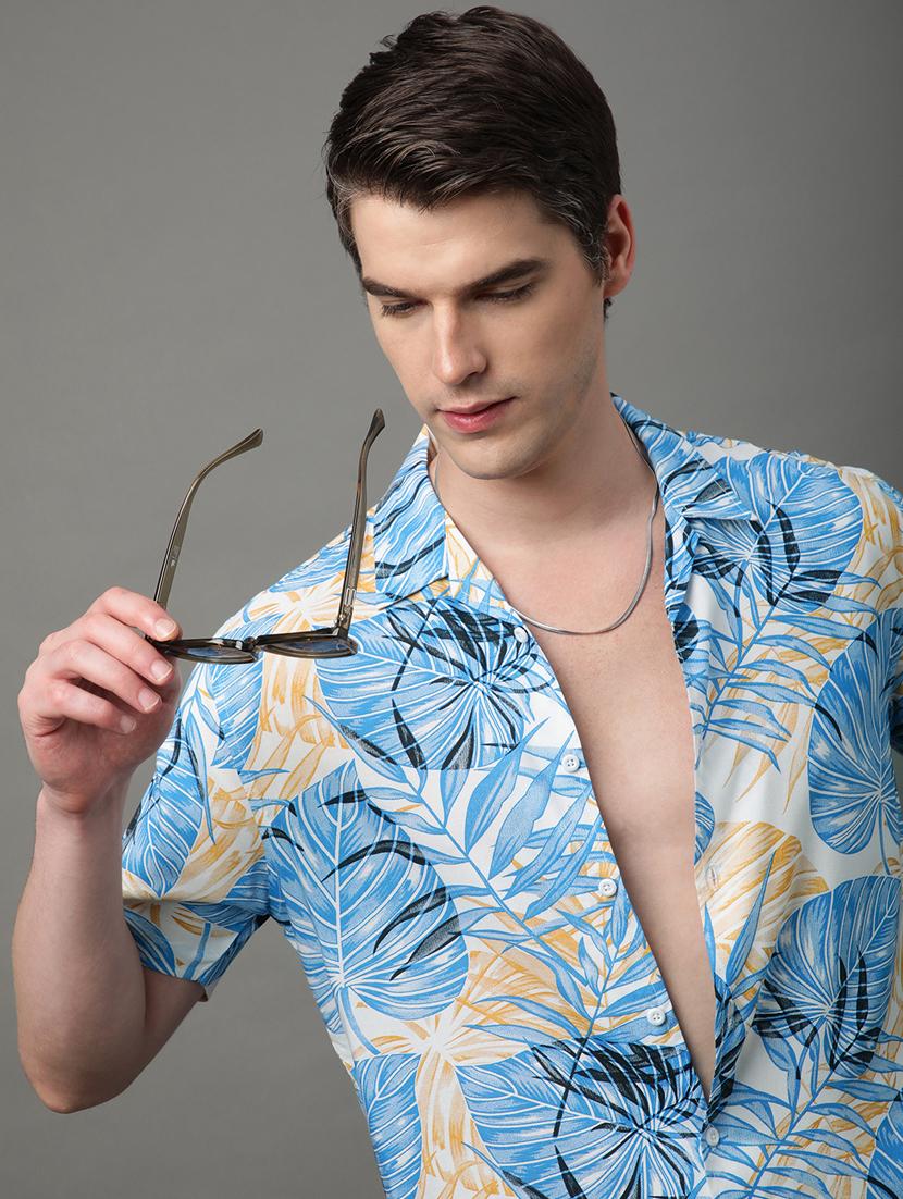 blue rayon casual shirt - 21156000 - Standard Image - 5