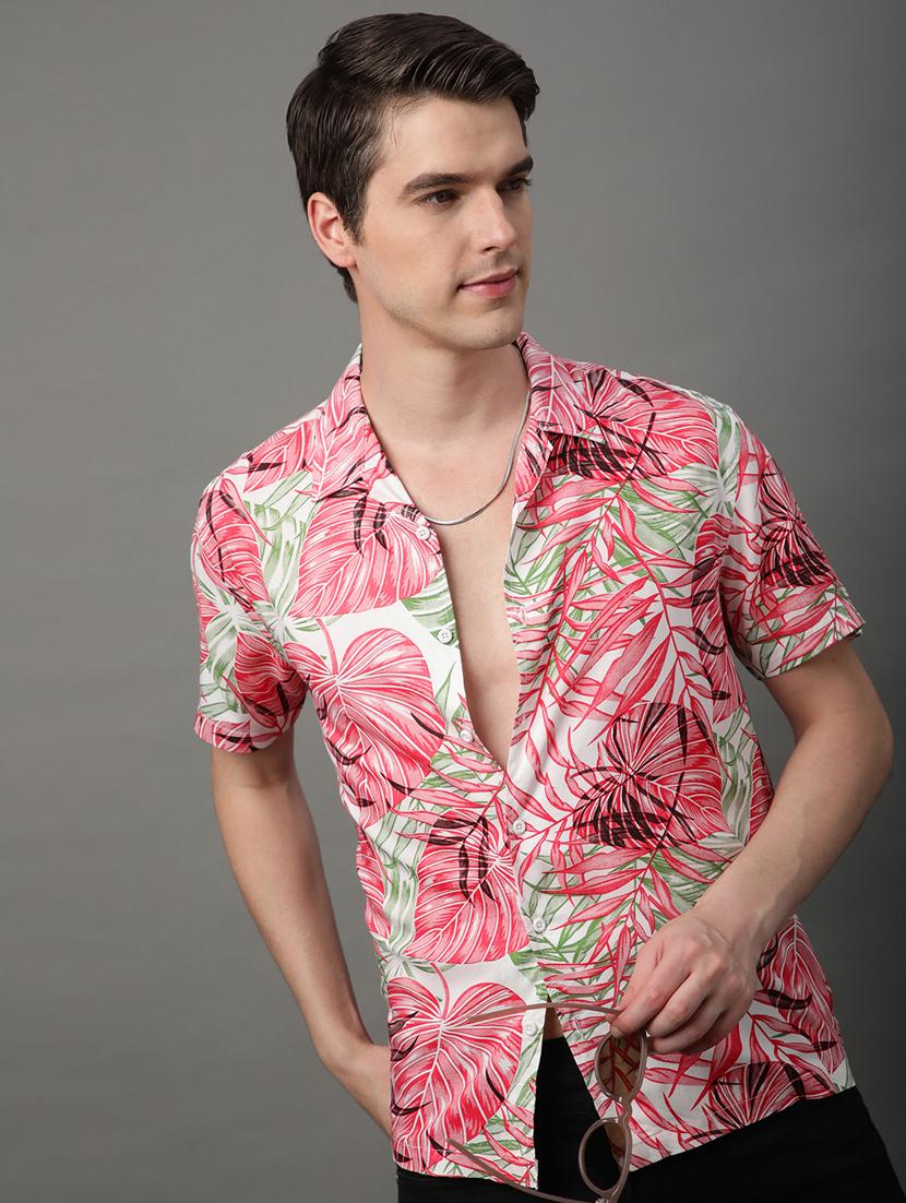 pink rayon casual shirt - 21156002 - Standard Image - 3