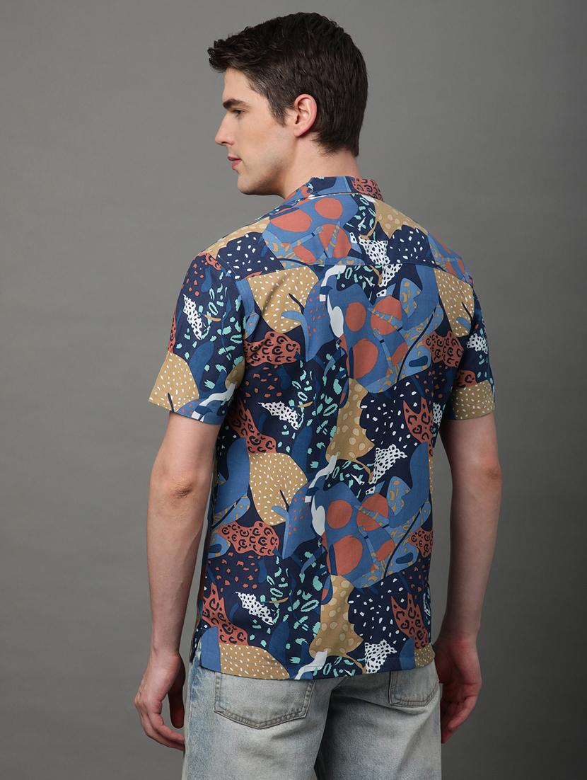 blue rayon casual shirt - 21156024 - Standard Image - 3