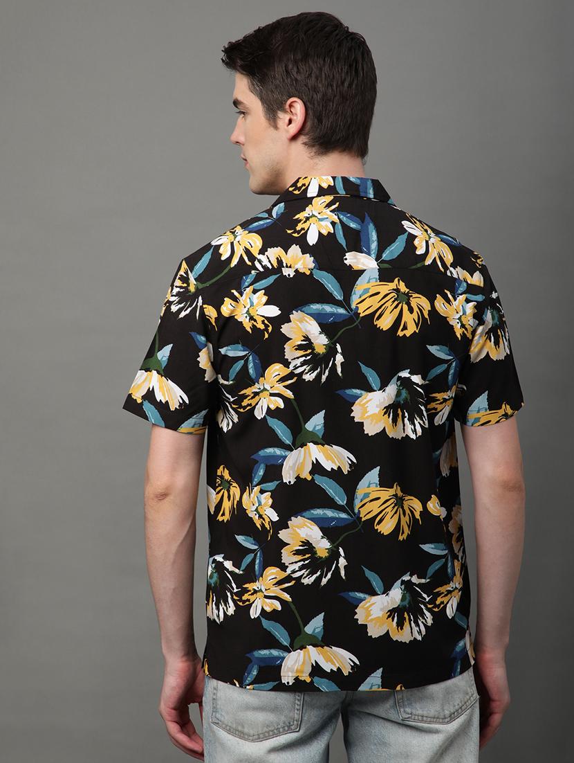 black rayon casual shirt - 21156026 - Standard Image - 3