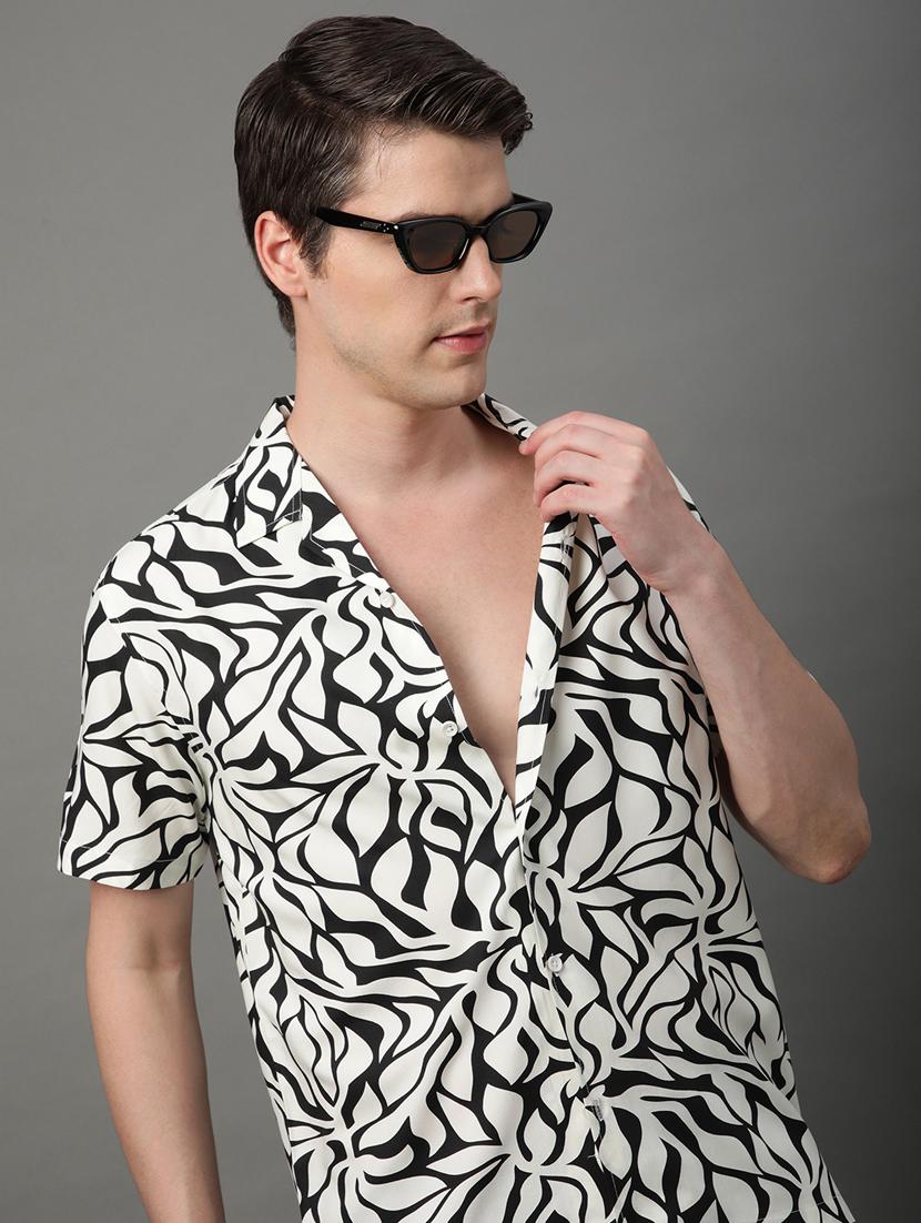 black rayon casual shirt - 21156028 - Standard Image - 5