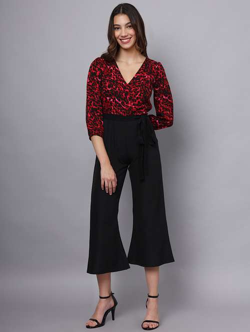 women animal print full length jumpsuit - 21158320 - Standard Image - 0