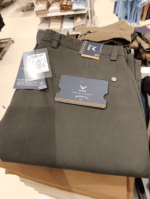 olive twill casual trousers - 21158627 - Zoom Image - 0
