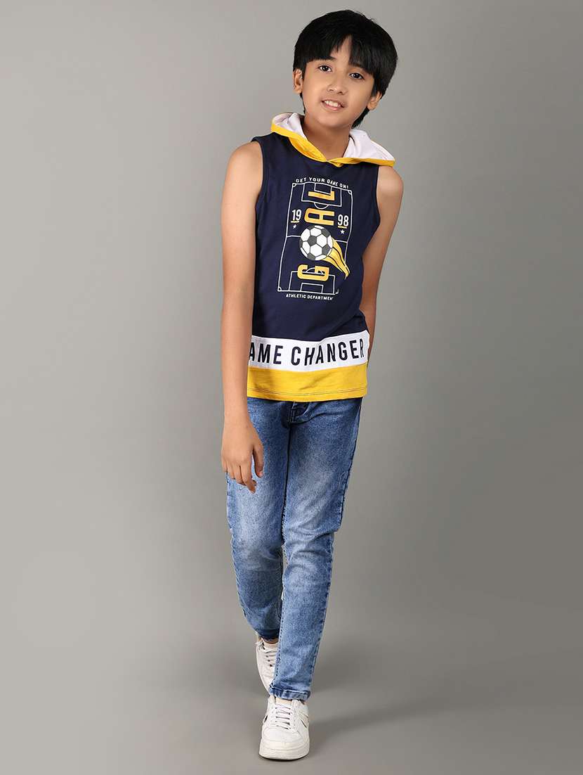 navy blue printed vest - 21158645 -  Standard Image - 5