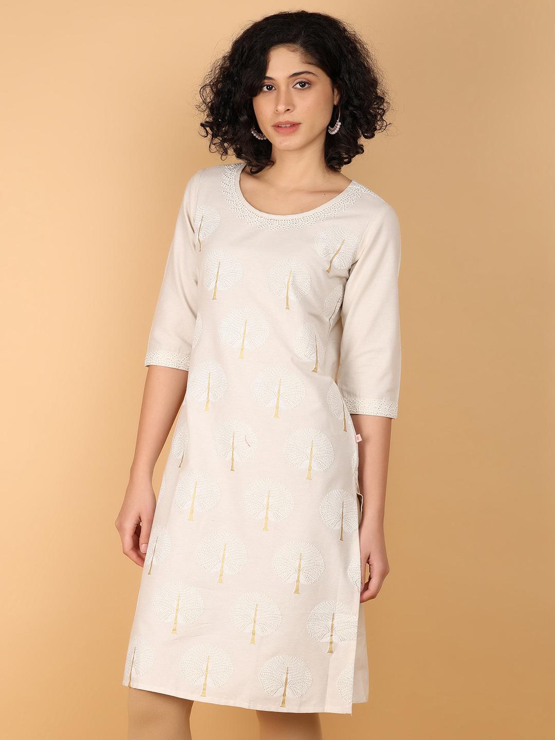 off white flex kurta - 21158934 -  Zoom Image - 0