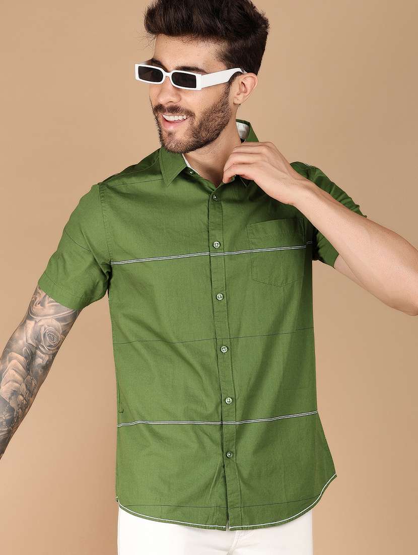 green striped casual shirt - 21158953 -  Standard Image - 3