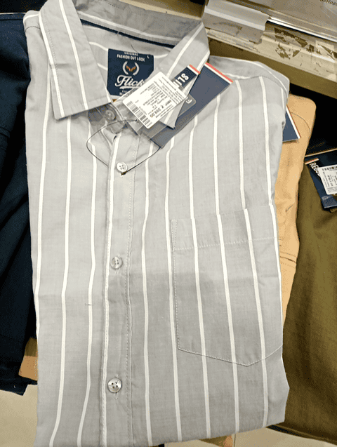 grey poly cotton casual shirt - 21159473 - Zoom Image - 0
