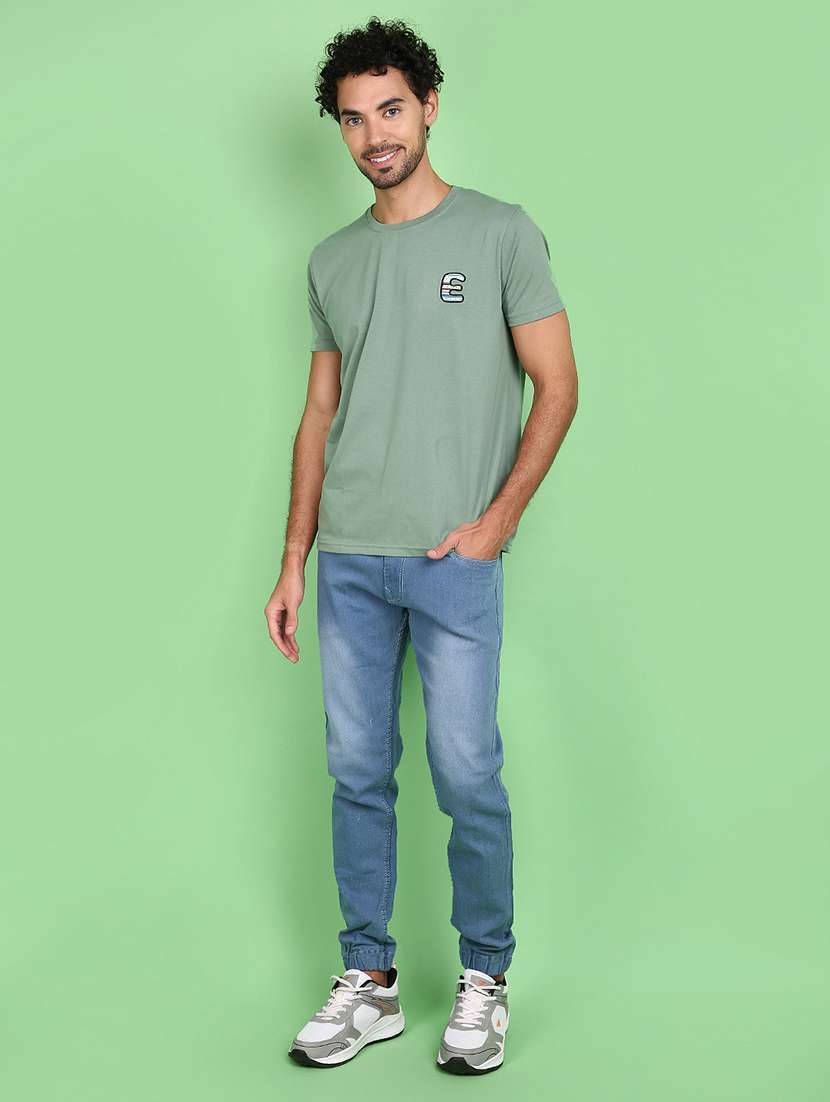 men solid mid rise jogger - 21159598 -  Standard Image - 3