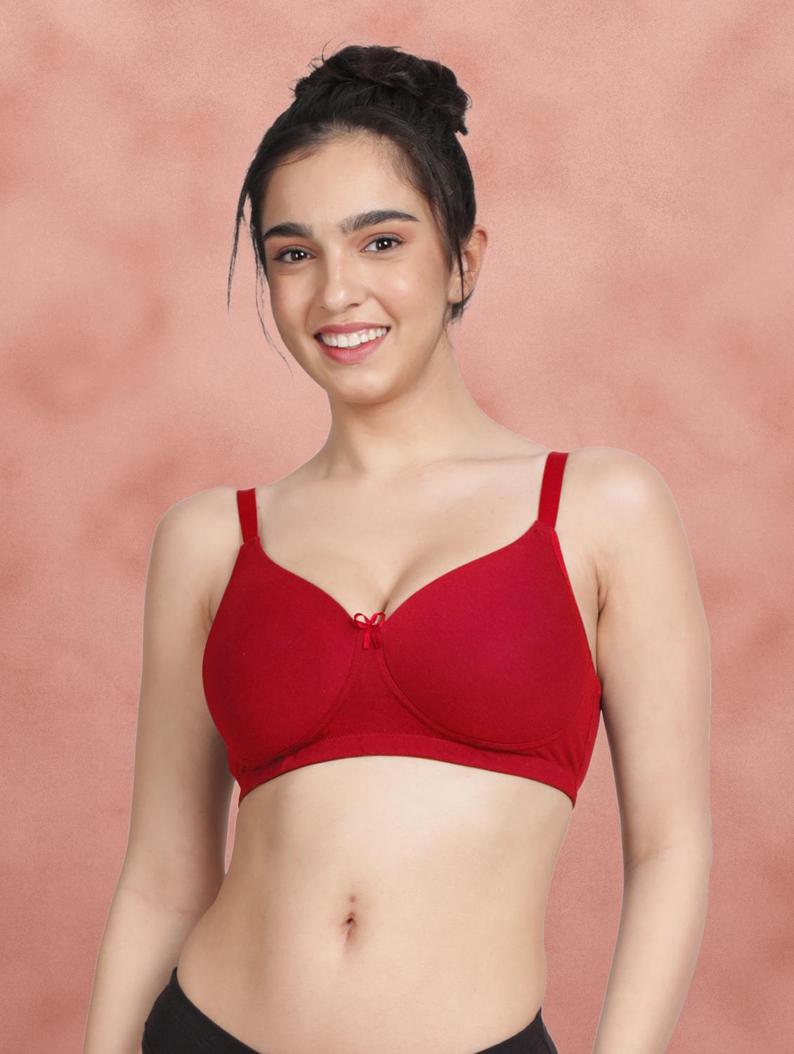 red cotton t-shirt bra - 21160509 - Zoom Image - 0