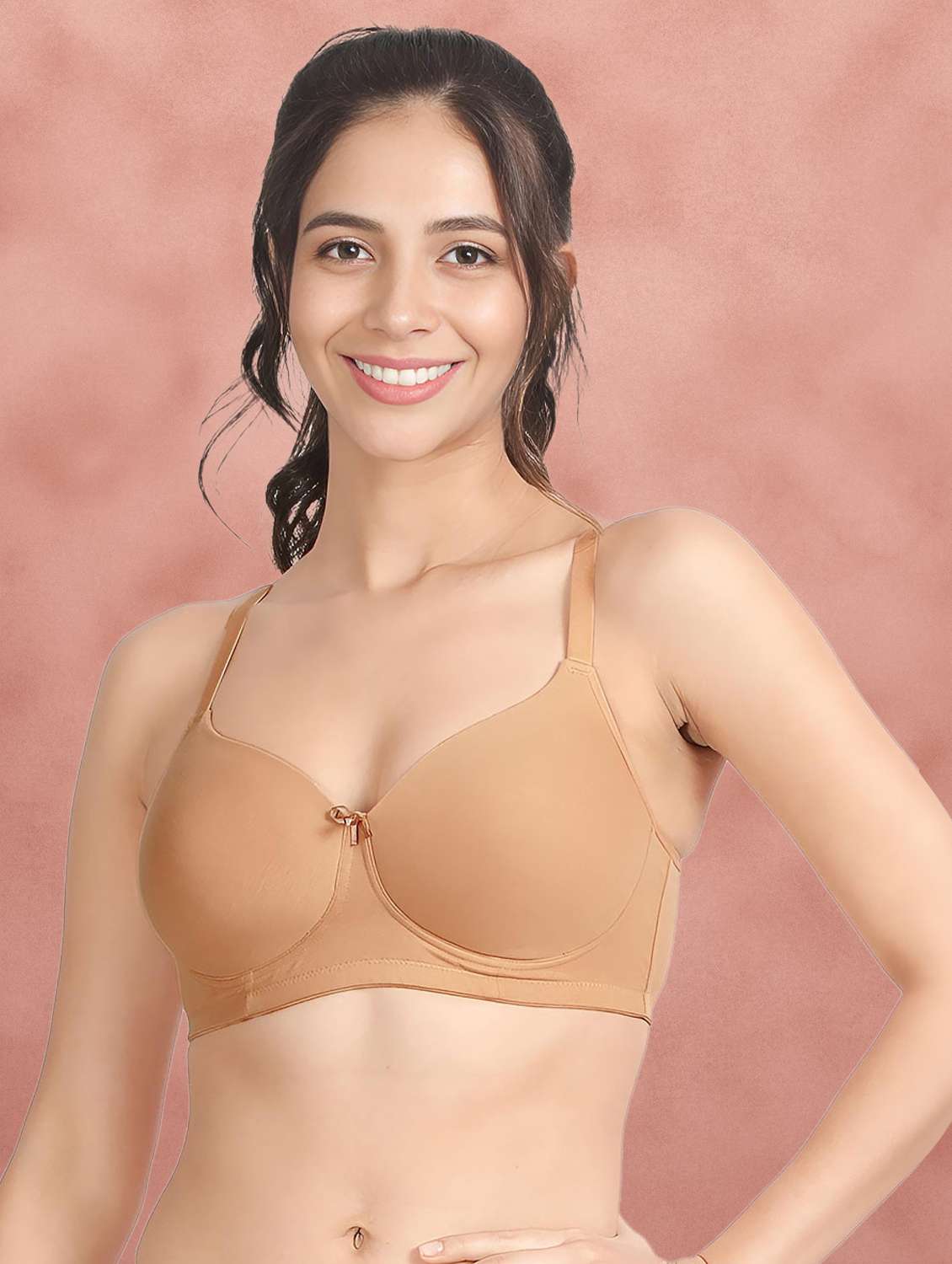 beige cotton t-shirt bra