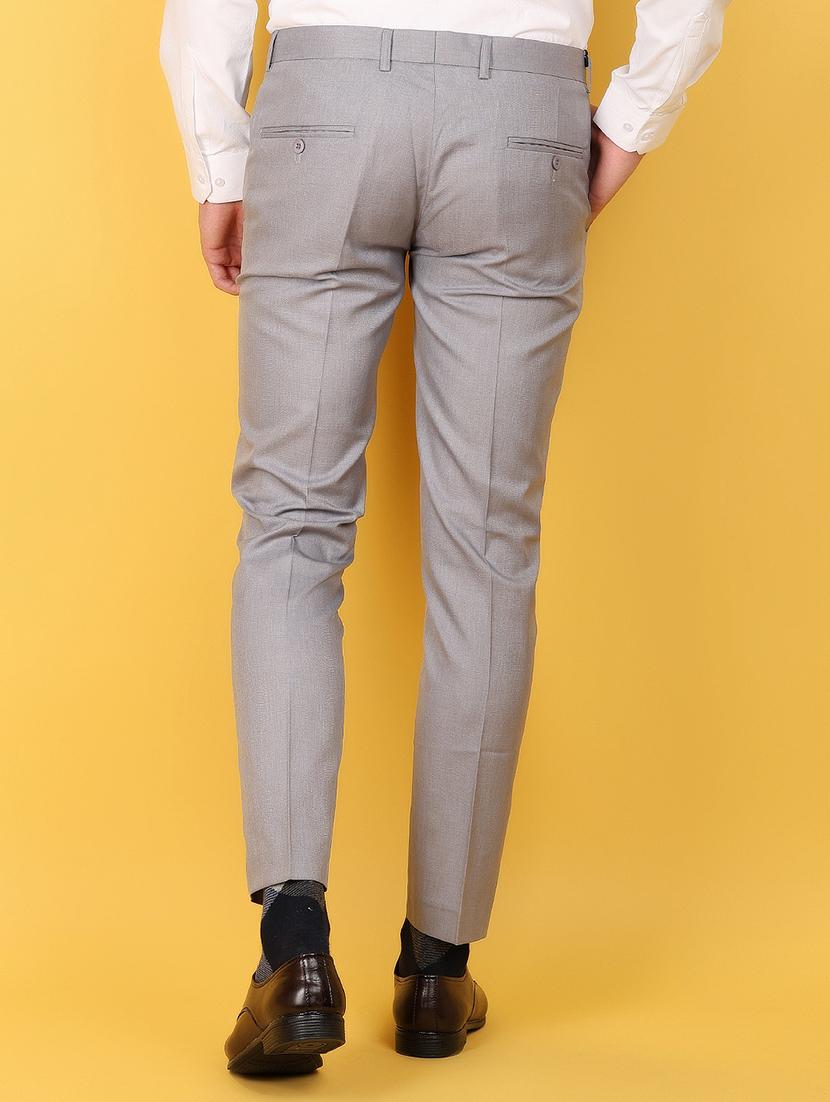 men mid rise cotton flat front formal trouser - 21160617 - Standard Image - 3