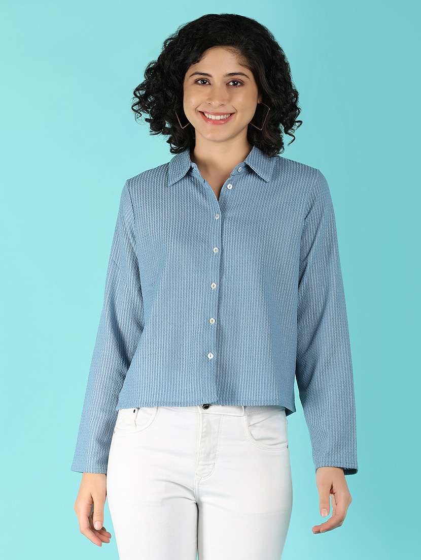 women blue polyester regular shirt - 21160719 - Zoom Image - 0