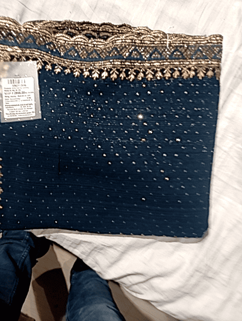 teal georgette saree - 21160743 -  Standard Image - 0