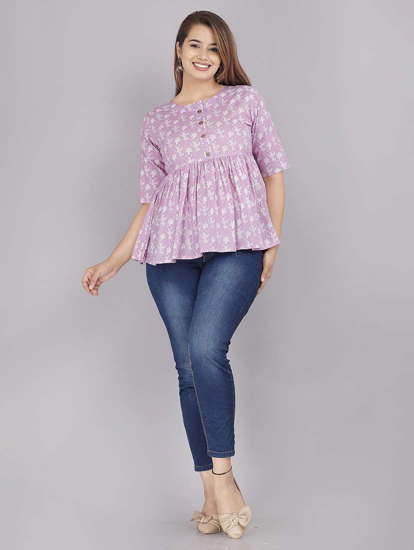 women printed regular a-line top - 21161188 - Standard Image - 3
