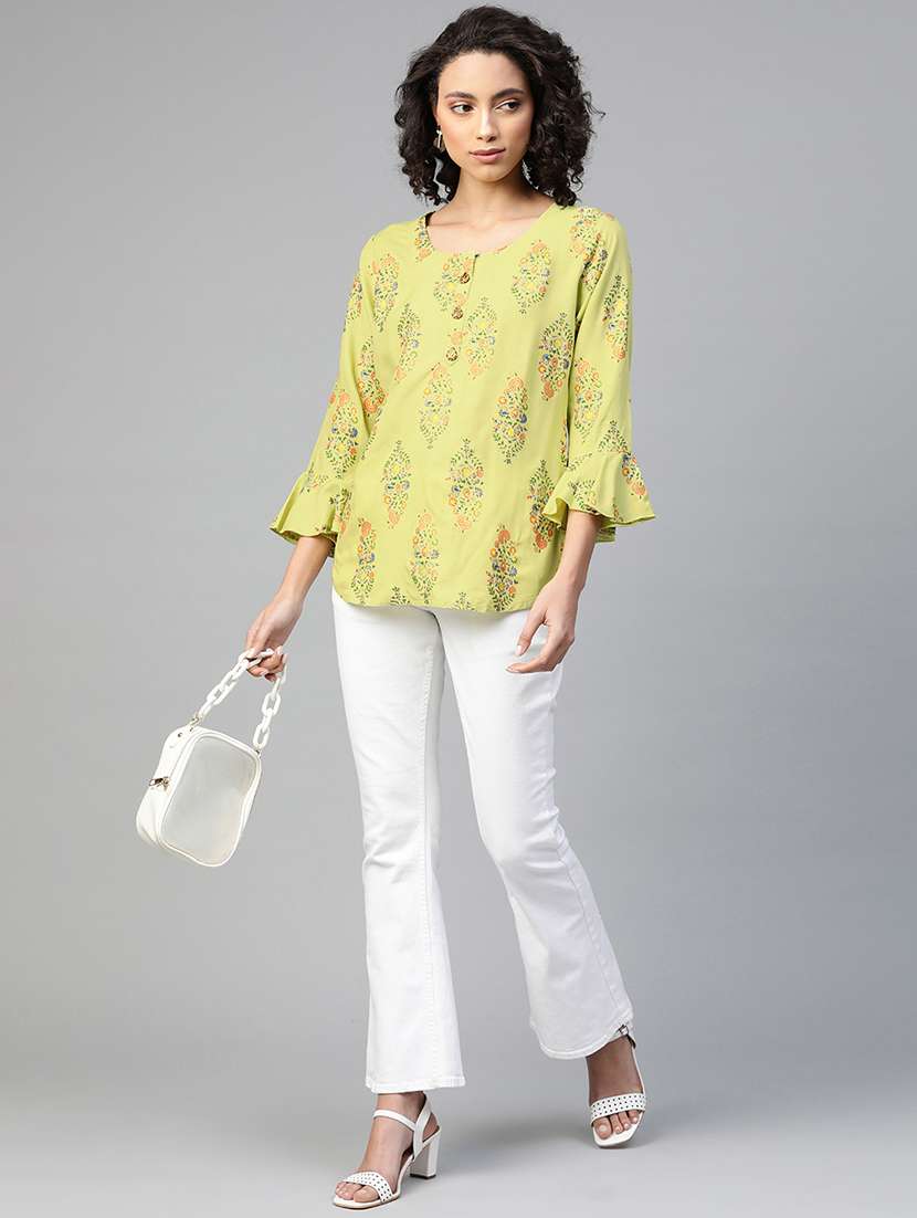 green viscose straight kurti - 21161209 - Standard Image - 3