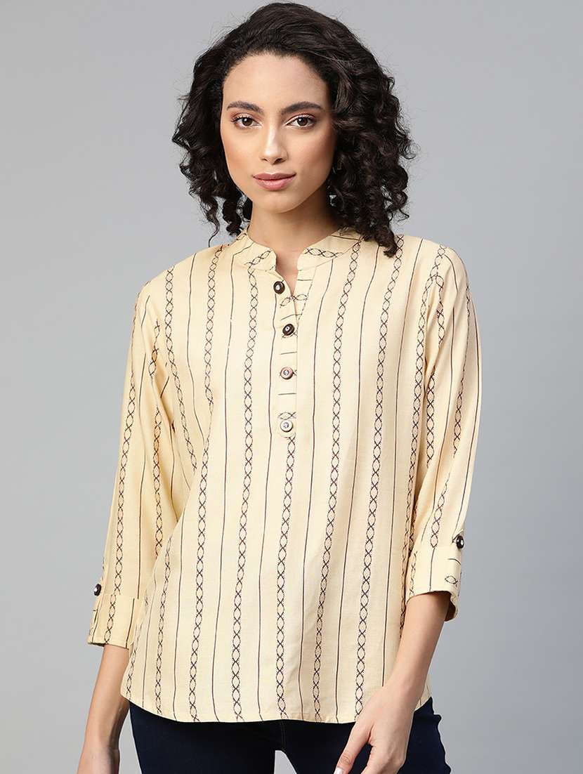 women printed straight kurti
