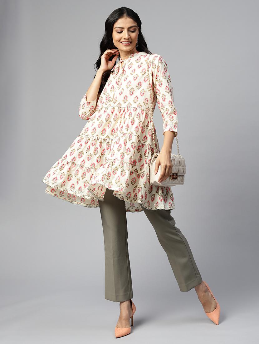 women printed flared kurti - 21161236 - Standard Image - 3