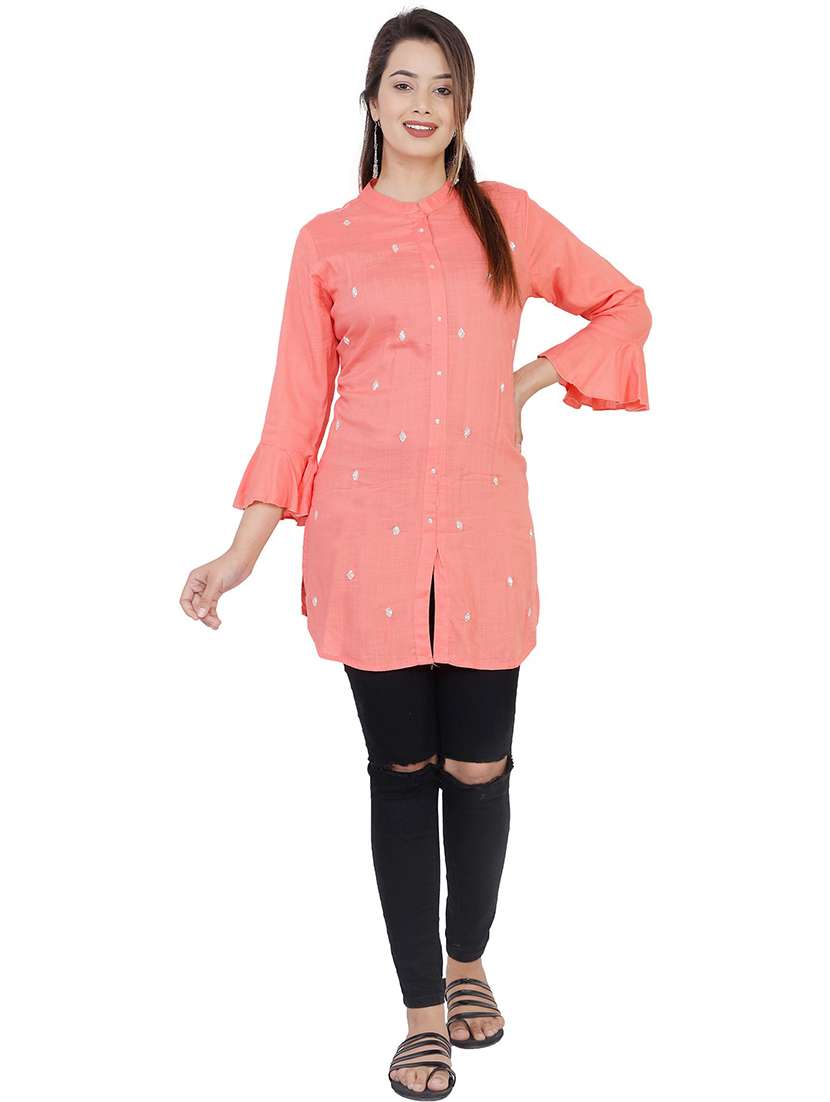 women solid color straight kurti - 21161257 -  Standard Image - 3