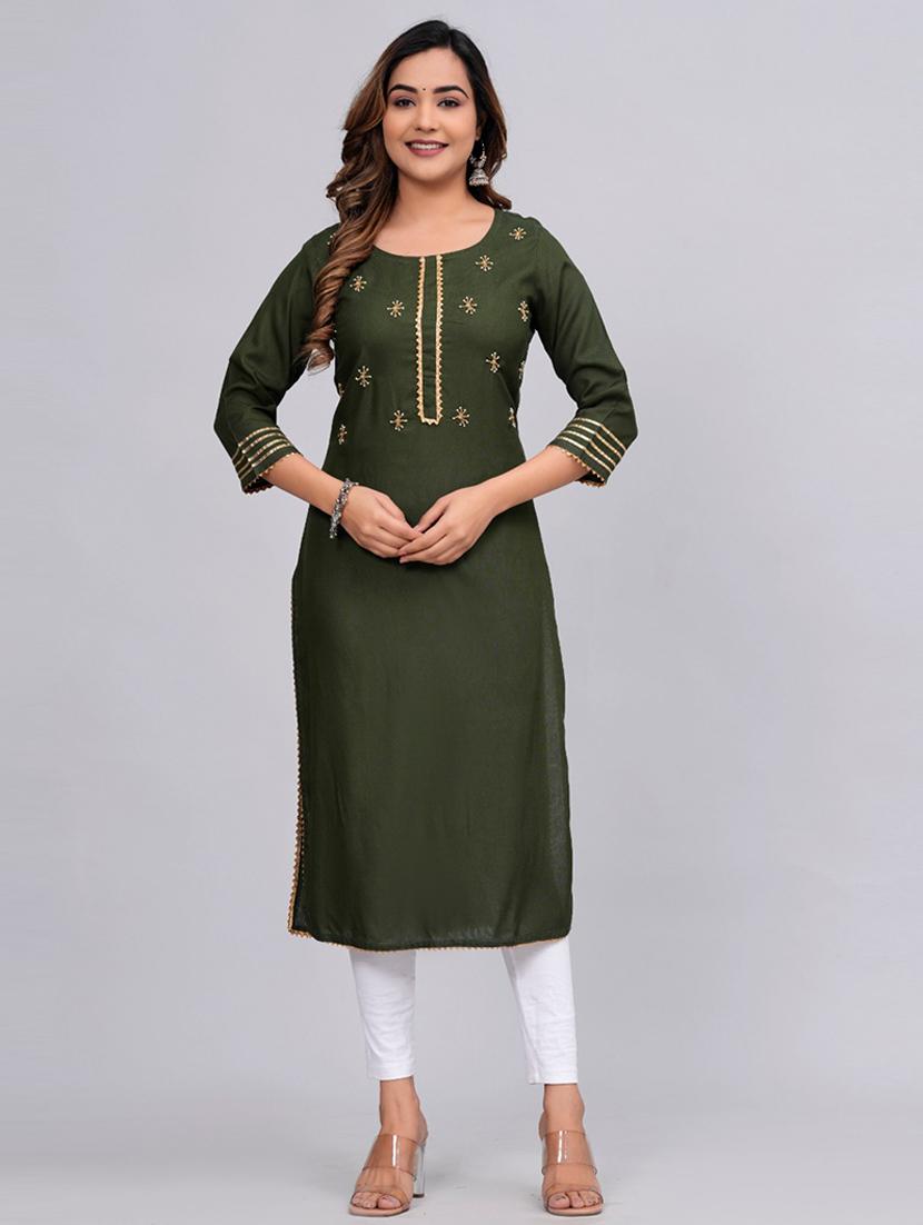 women three quarter sleeve straight kurta - 21161267 - Zoom Image - 0