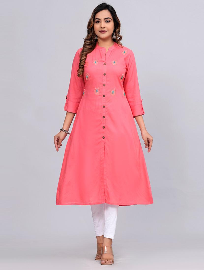 women three quarter sleeve a-line kurta - 21161271 -  Zoom Image - 0