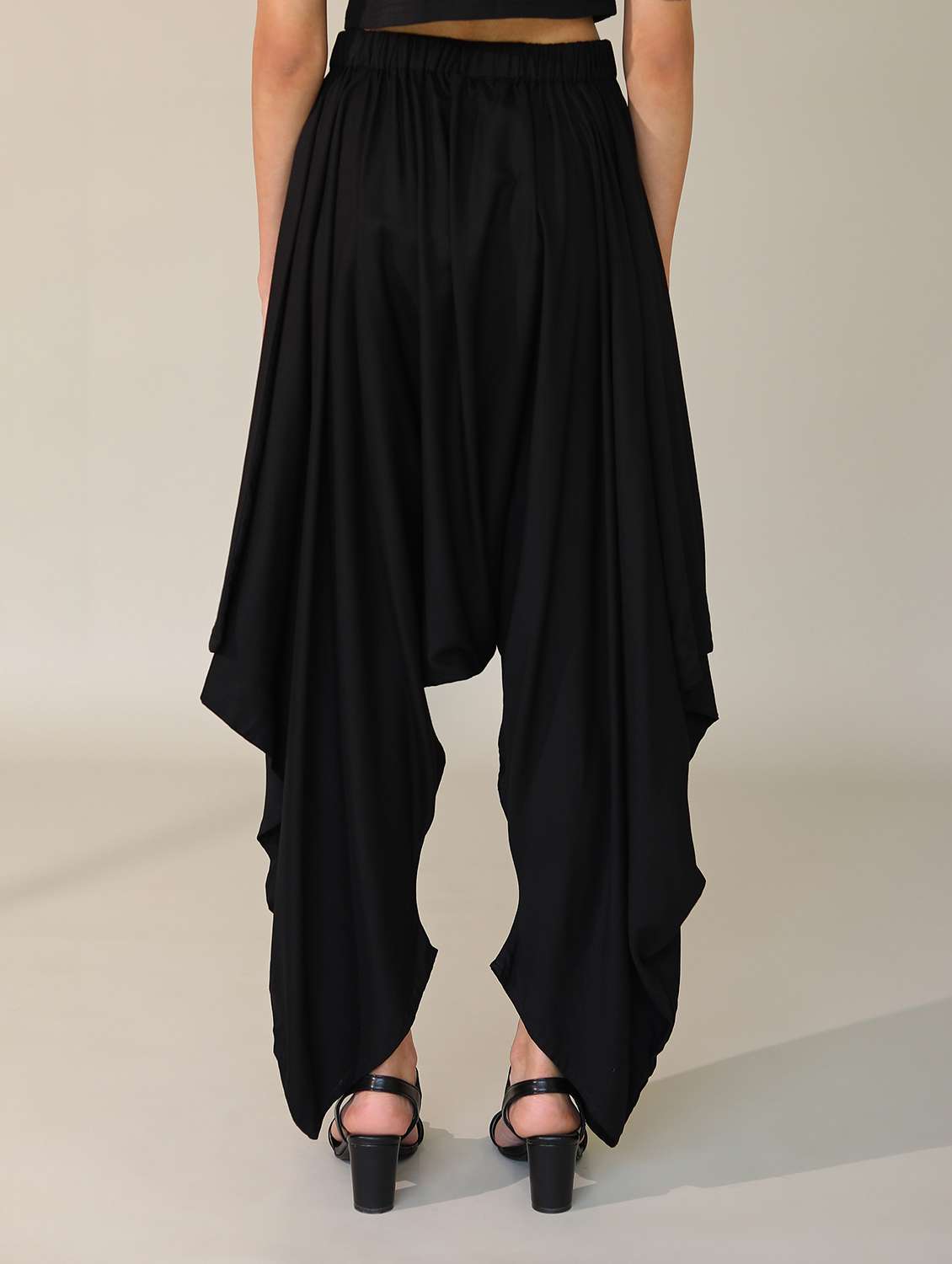 women solid high rise harem pant  - 21161303 -  Standard Image - 3