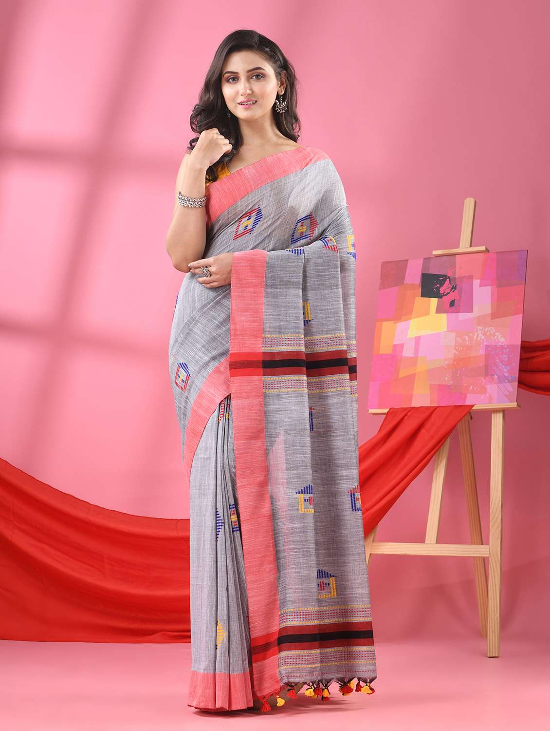 women handloom saree with blouse - 21161956 -  Zoom Image - 0