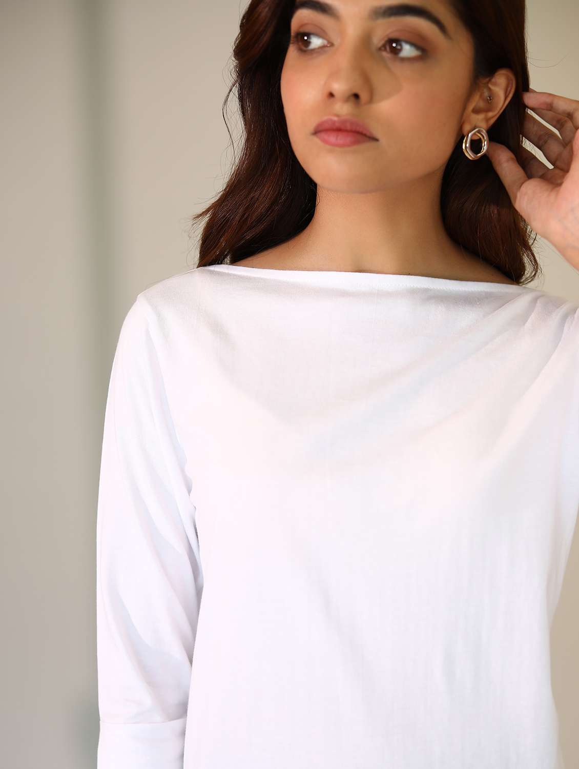 women solid three quarter sleeves t-shirt - 21164623 -  Standard Image - 5