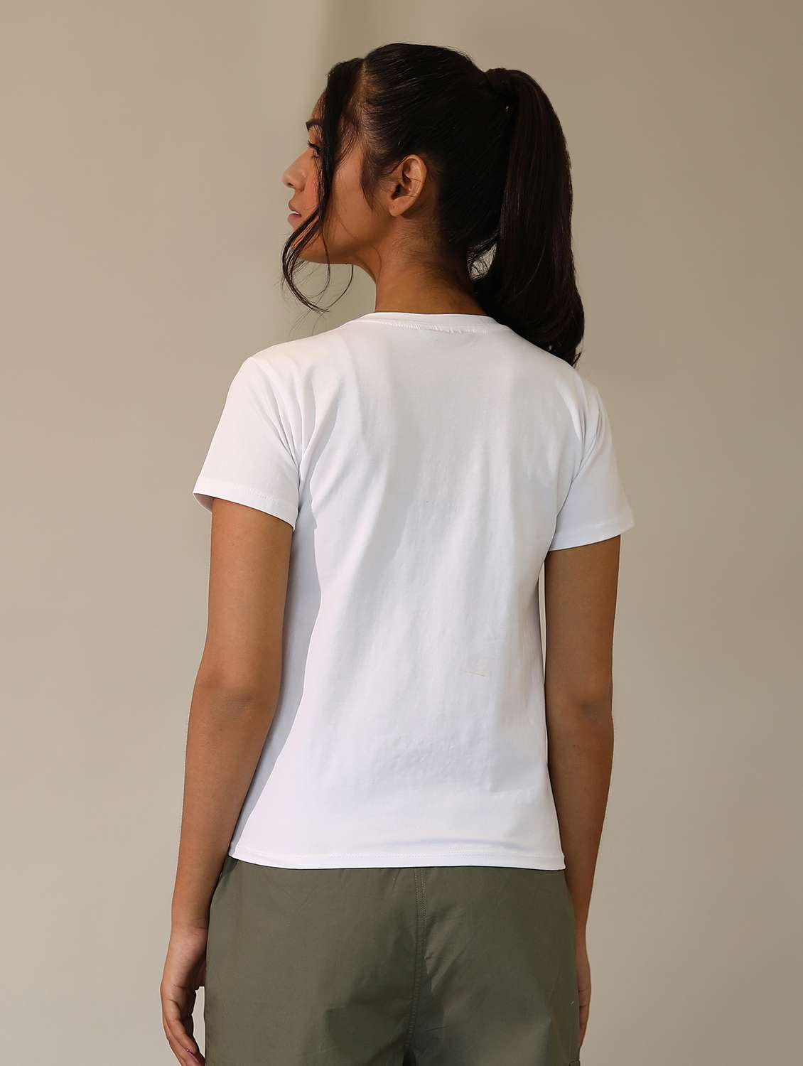 women solid cotton modal short sleeves t-shirt - 21164626 -  Standard Image - 5