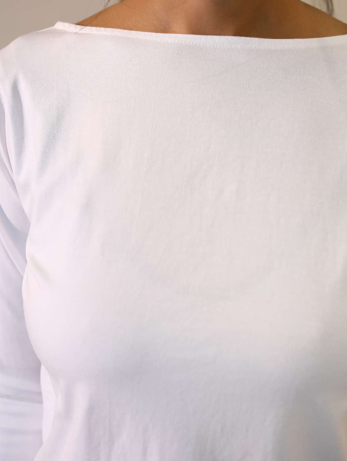 women solid cotton modal boat neck t-shirt - 21164633 -  Standard Image - 5