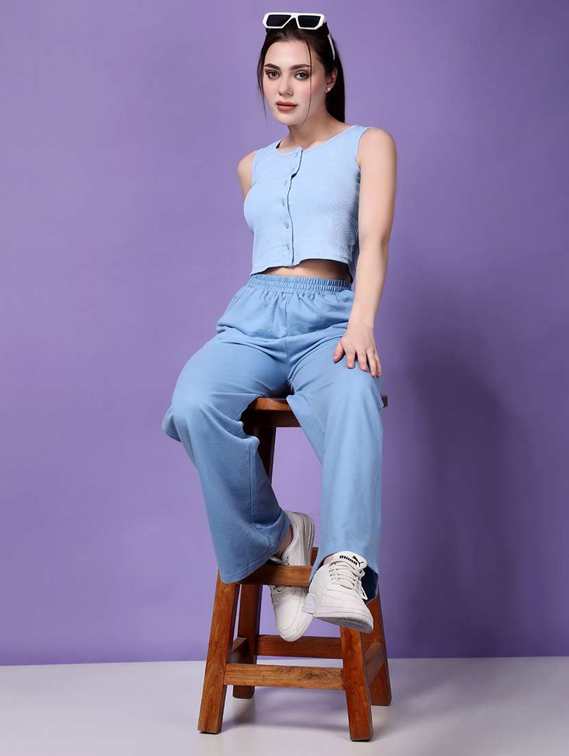 women mid rise solid wide leg trouser - 21166277 -  Standard Image - 3