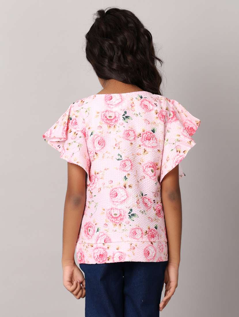 girls pink floral printed top - 21166888 -  Standard Image - 3