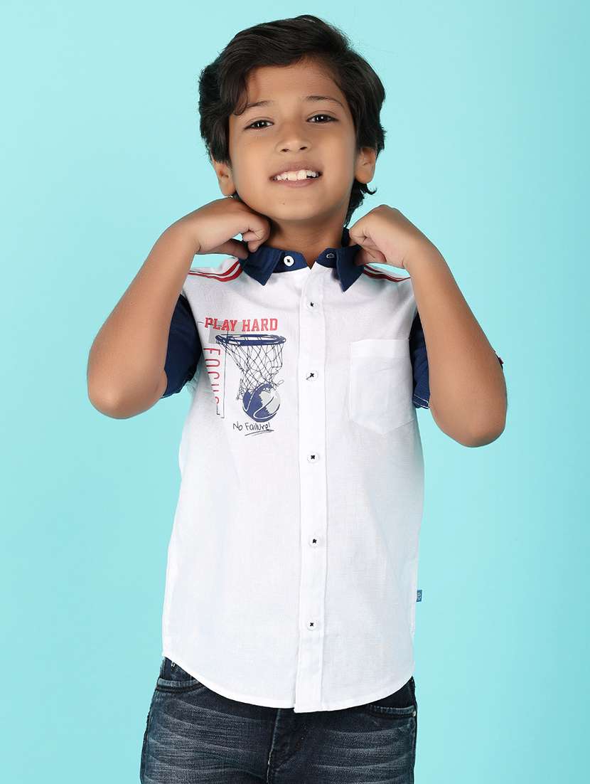 boys color block short sleeves shirt
