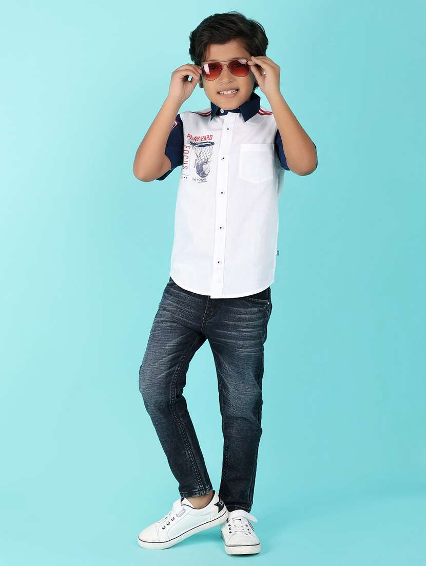 boys color block short sleeves shirt - 21166893 -  Standard Image - 5