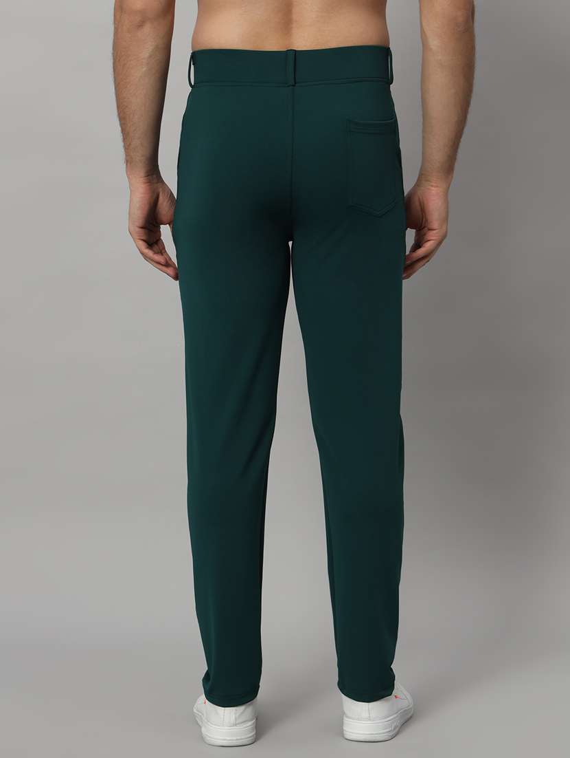 green lycra tailored casual trouser - 21167278 - Standard Image - 3
