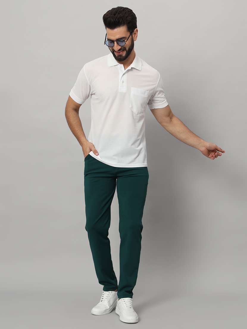 green lycra tailored casual trouser - 21167278 - Standard Image - 5
