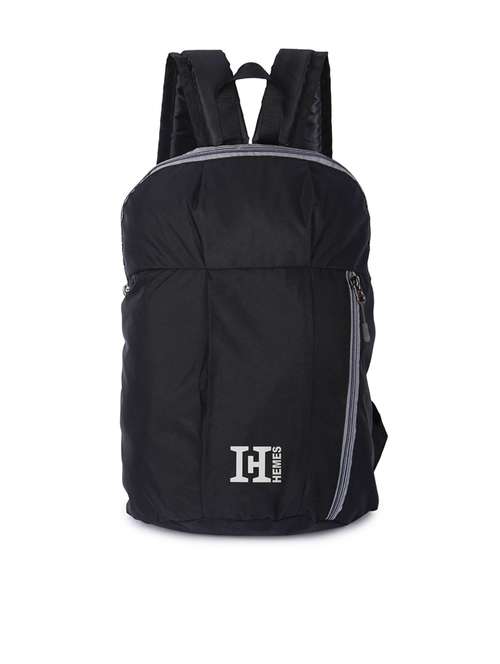 Black Color Block Regular Backpack