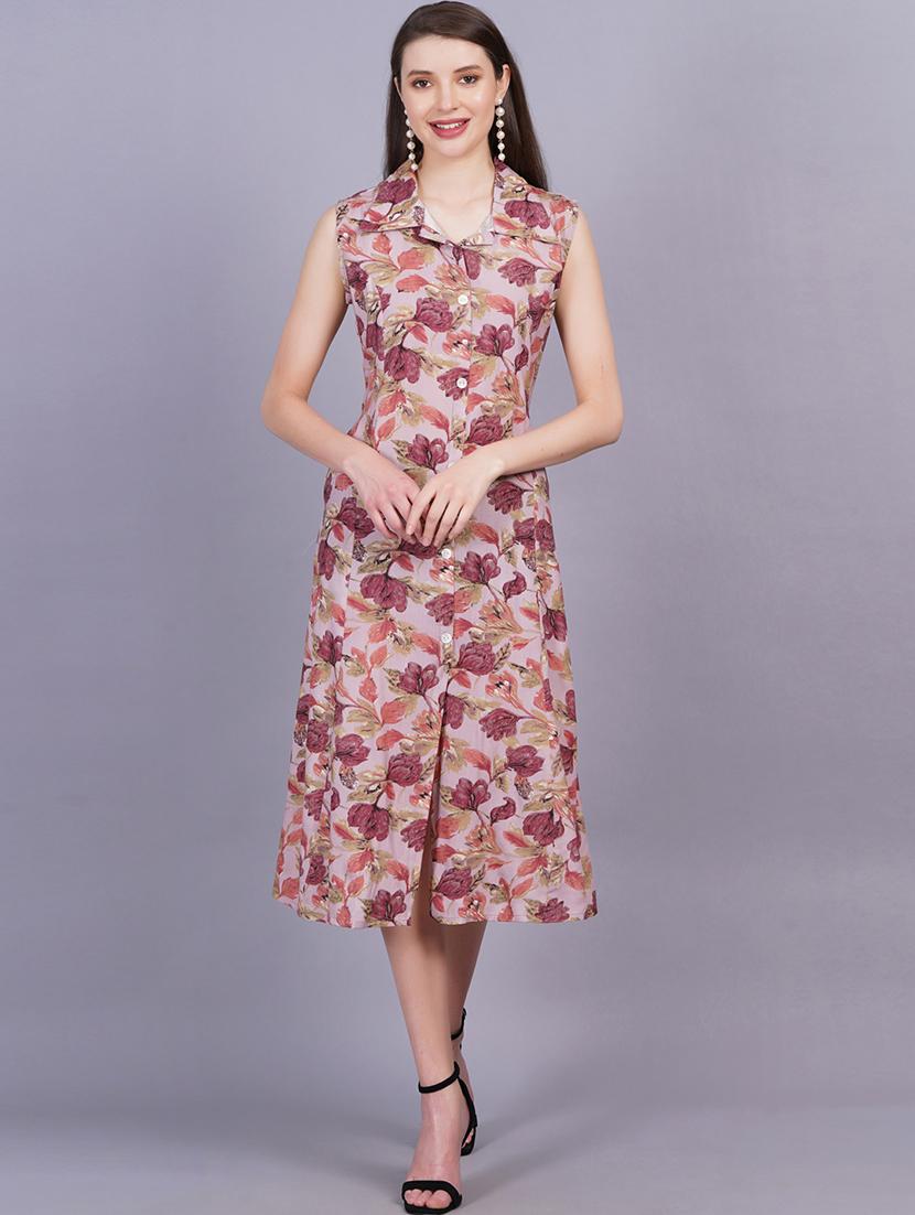 pink rayon a-line kurta - 21167393 -  Zoom Image - 0
