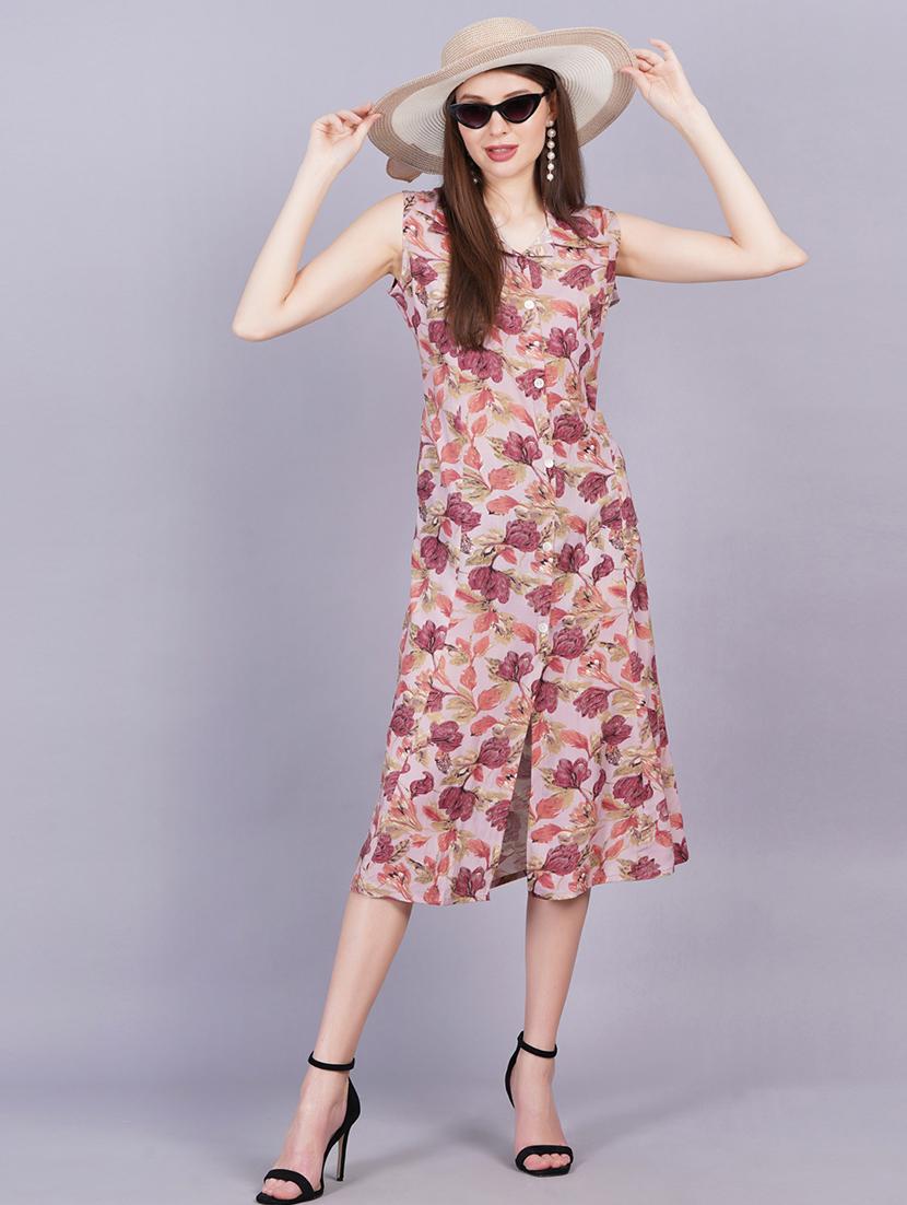 pink rayon a-line kurta - 21167393 - Standard Image - 3