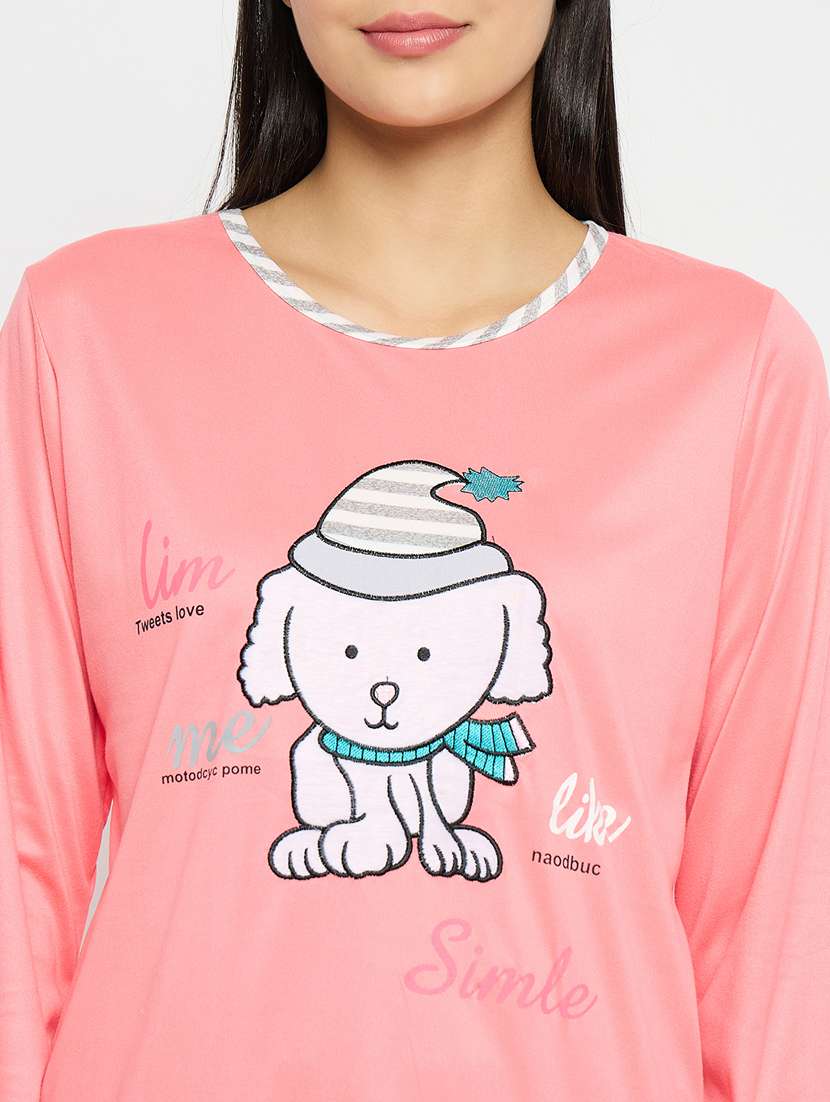 pink printed viscose pyjama set  - 21167757 -  Standard Image - 5