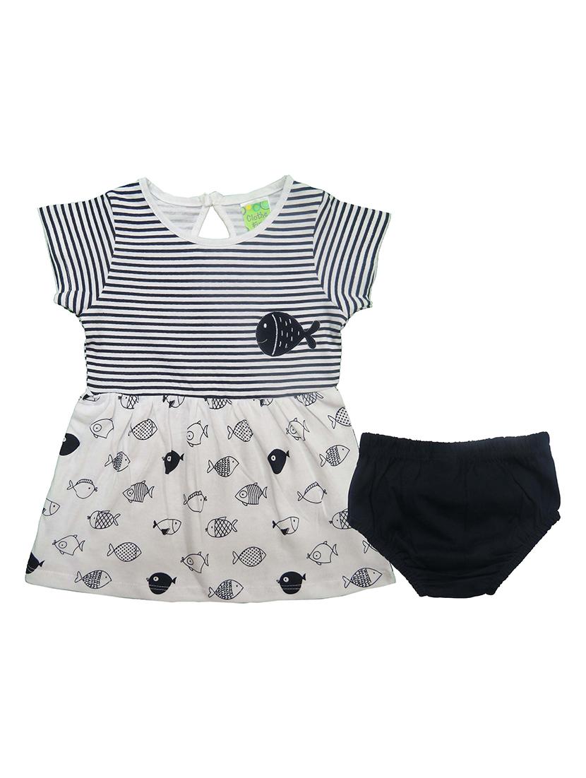 girls stripes printed twin set