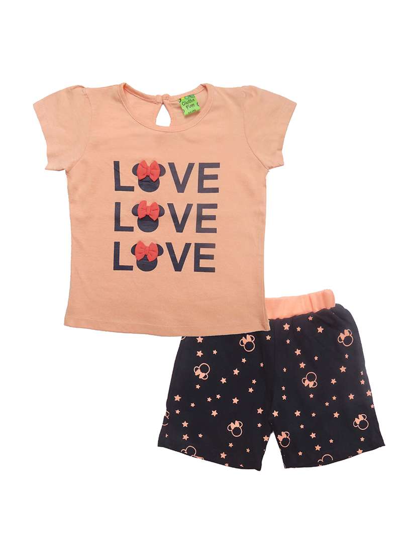 girls graphic printed shorts set - 21167912 -  Zoom Image - 0
