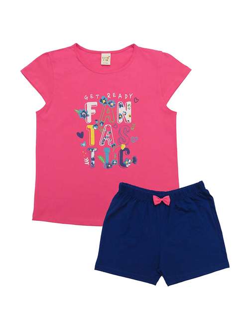 girls graphic printed shorts set - 21167934 -  Standard Image - 0